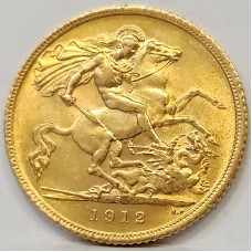 AUSTRALIA 1912 . HALF 1/2 SOVEREIGN . SYDNEY . GOLD